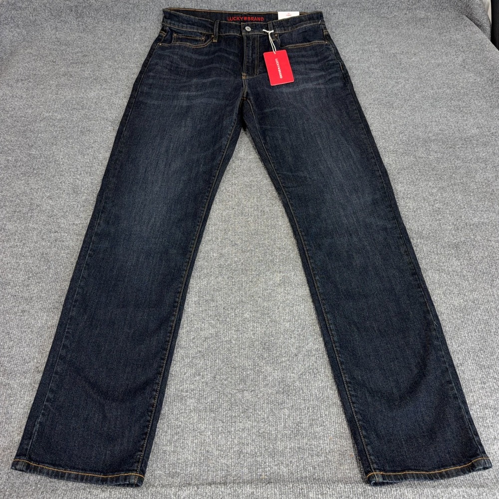 Lucky Brand Jeans Men 34x34 Blue 221 Straight Advanced Stretch Dark Wash Whisker
